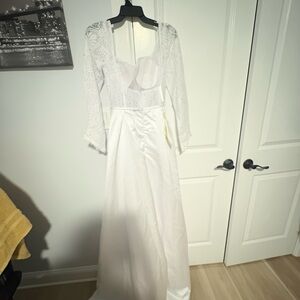 SHEIN White Lace Wedding Dress